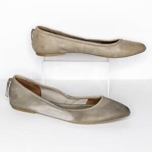 Frye Regina Ballet Slippers Flats Quiet Luxury Minimalist Old Money Ash 8 Flawed